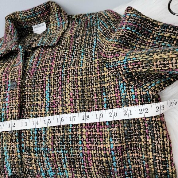 Bon Worth vintage blazer petite medium women's button front multicolor - Picture 7 of 8